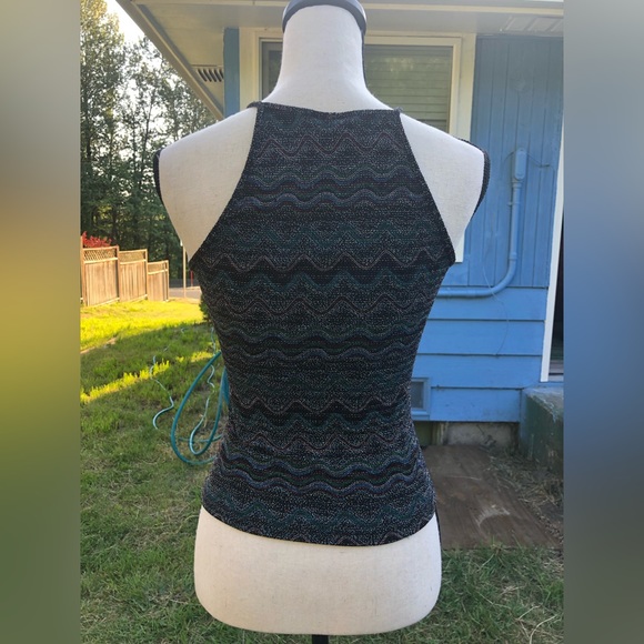 Vintage Y2K Metallic Threading Party Top - Picture 3 of 11